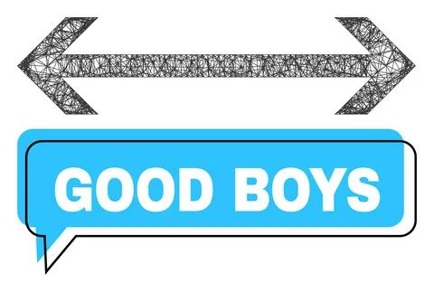 Misplaced Good Boys Message Cloud and Network Horizontal Flip Icon Stock Illustration