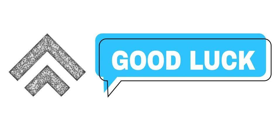 Misplaced Good Luck Speech Cloud and Hatched Shift Up Icon 스톡 일러스트