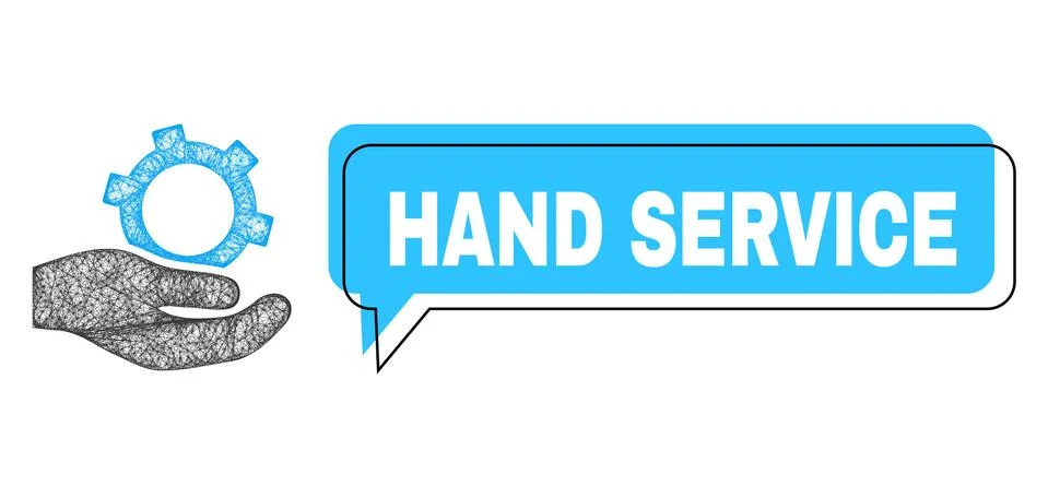 Misplaced Hand Service Chat Cloud and Net Mesh Engineering Service Icon Illustrazione stock