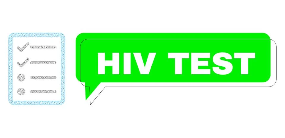 Misplaced HIV Test Green Message Frame and Mesh Network Checklist Page 스톡 일러스트
