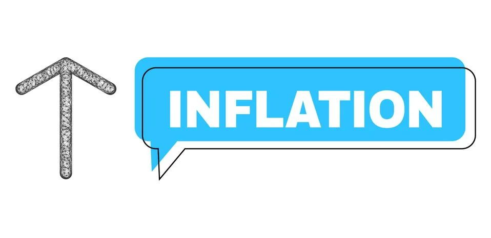 Misplaced Inflation Speech Cloud and Net Arrow Up Icon Stock Illustration