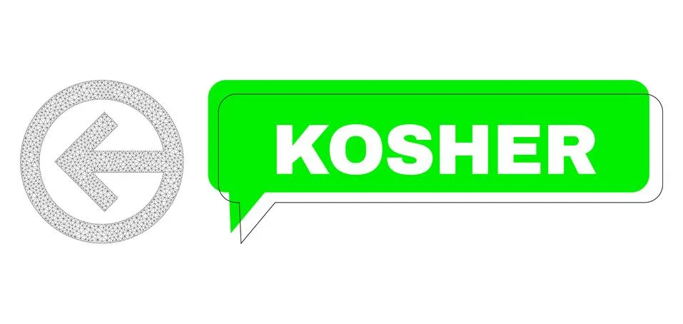 Misplaced Kosher Green Chat Frame and Mesh Carcass Direction Left Stock Illustration