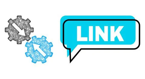 Misplaced Link Chat Cloud and Linear Gear Integration Icon Illustrazione stock