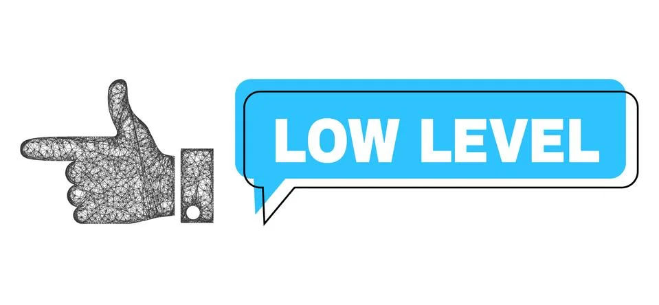 Misplaced Low Level Chat Frame and Net Mesh Hand Pointer Left Icon Stock Illustration