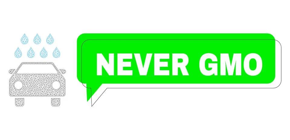 Misplaced Never GMO Green Chat Balloon and Mesh 2D Car Shower Ilustración de archivo