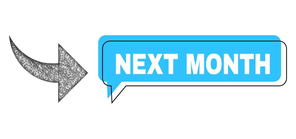 Misplaced Next Month Message Cloud and Network Redo Icon Illustrazione stock