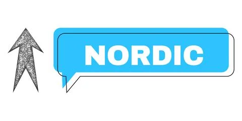 Misplaced Nordic Message Cloud and Hatched Arrow Up Icon イラスト素材
