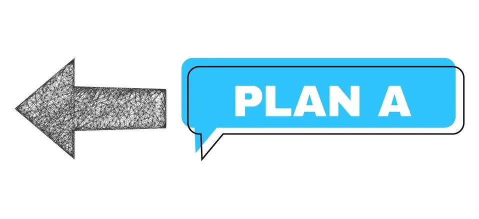 Misplaced Plan A Conversation Balloon and Net Arrow Left Icon Stock Illustration