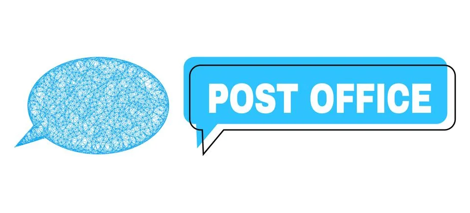 Misplaced Post Office Speech Cloud and Hatched Message Cloud Icon Illustrazione stock