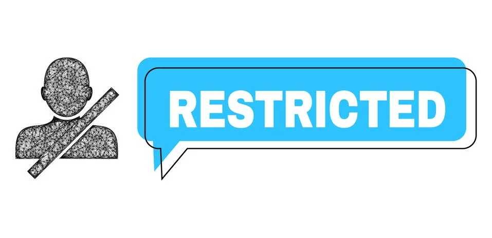 Misplaced Restricted Conversation Bubble and Linear Restricted User Icon Stock Illustration