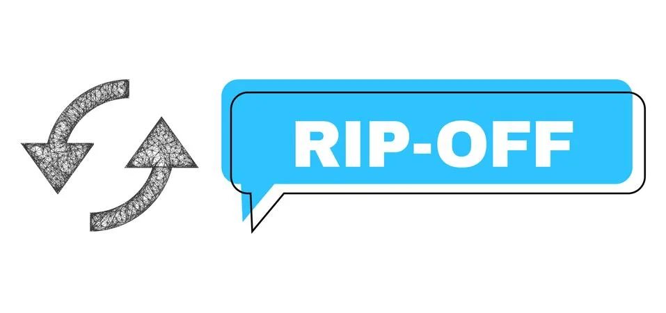 Misplaced Rip-Off Speech Cloud and Net Mesh Refresh Icon 스톡 일러스트