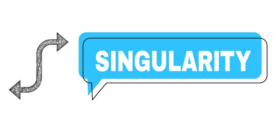 Misplaced Singularity Conversation Balloon and Network Opposite Bend Arrow Icon Stock Illustration