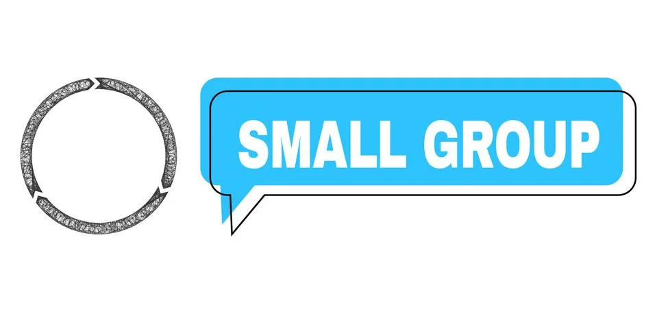 Misplaced Small Group Chat Cloud and Net Mesh Rotation Icon イラスト素材