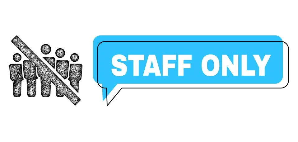 Misplaced Staff Only Message Cloud and Network No People Crowd Icon Stock Illustration