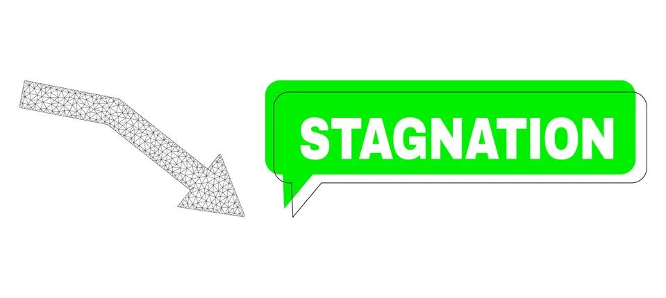 Misplaced Stagnation Green Text Frame and Mesh Wireframe Fail Trend Stock Illustration