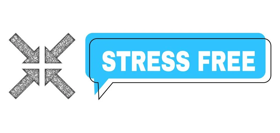 Misplaced Stress Free Message Cloud and Net Pressure Arrows Icon Stock Illustration