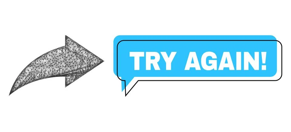 Misplaced Try Again! Chat Cloud and Linear Redo Icon 스톡 일러스트