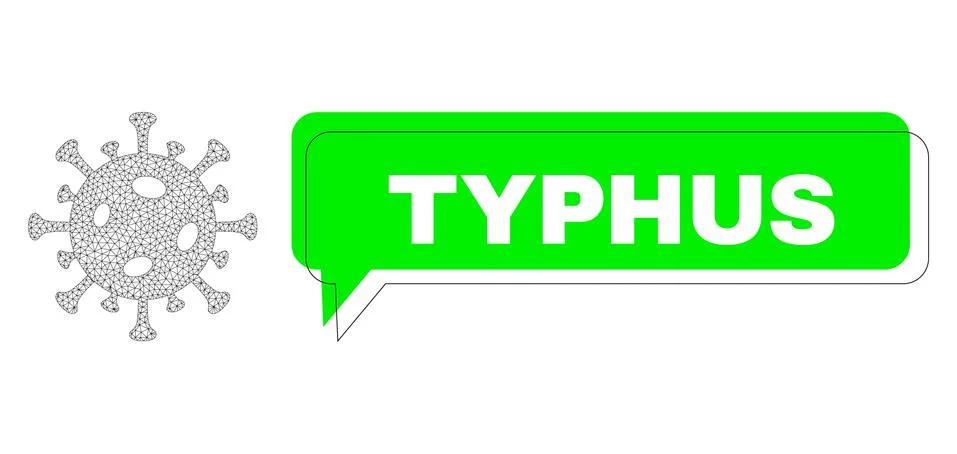 Misplaced Typhus Green Phrase Cloud and Mesh Network Covid Virus 스톡 일러스트