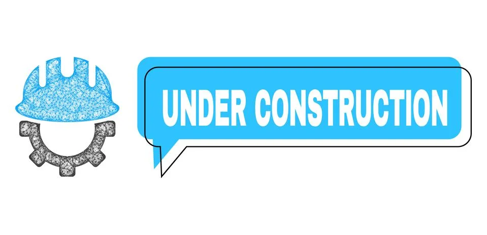Misplaced Under Construction Chat Cloud and Hatched Development Hardhat Icon 스톡 일러스트