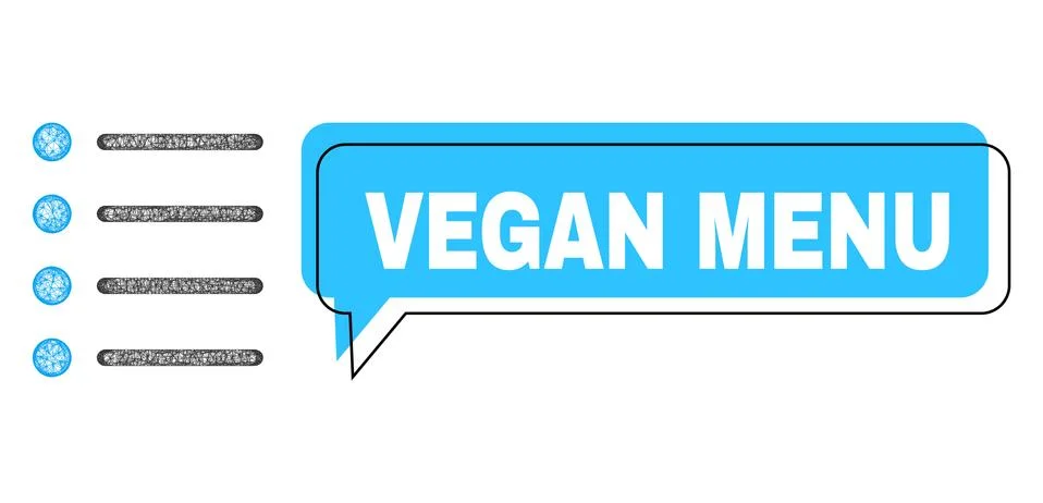 Misplaced Vegan Menu Message Cloud and Net Items Icon Illustrazione stock