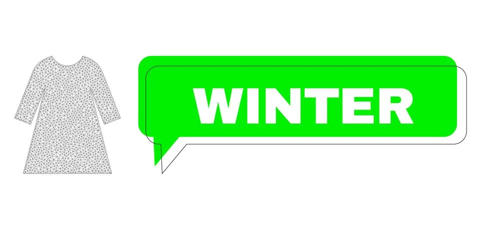 Misplaced Winter Green Phrase Frame and Mesh Carcass Woman Dress Stock Illustration