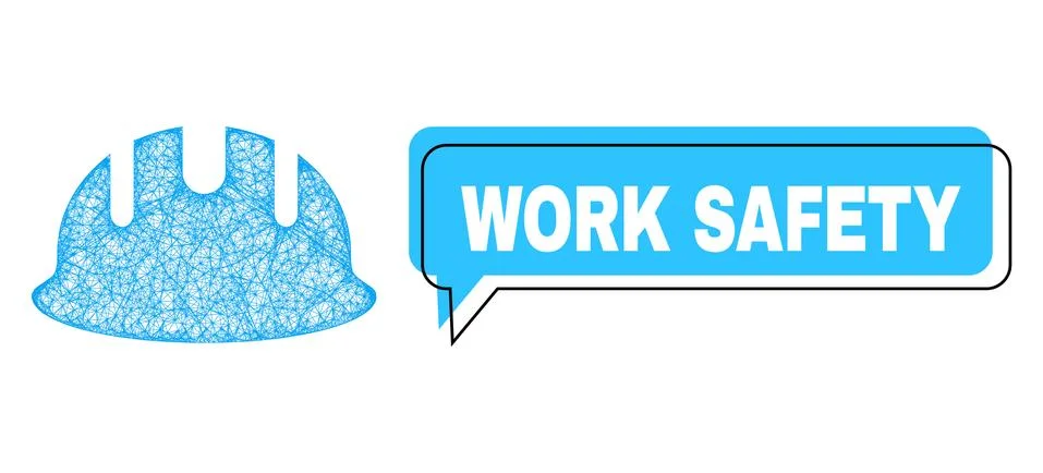 Misplaced Work Safety Chat Cloud and Net Builder Hardhat Icon Stock Illustration