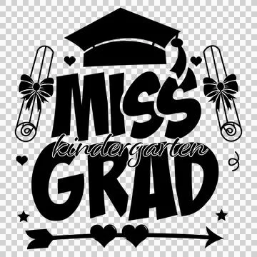 Miss Cap And Scroll Silhouette graduation scrolls hearts Illustrazione stock