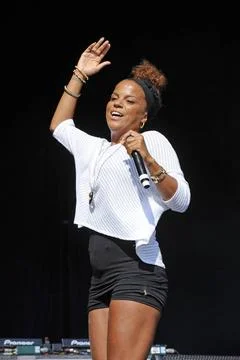  Miss Dynamite performs live at Guilfest GUILDFORD, ENGLAND - JULY 19: Mis... Stock Photos