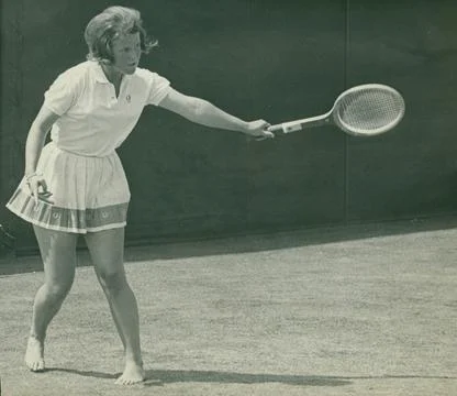 Miss Olla Sandulf Of Sweden Playing Tennis In Bare Feet At Beckenham. Box 635 11 Stock Photos