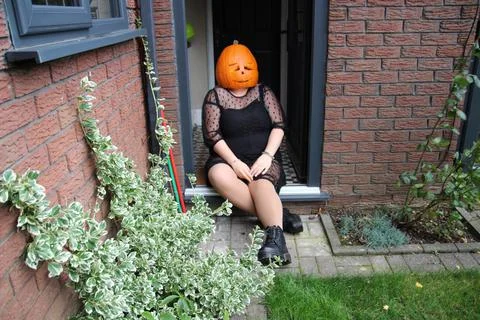 Miss Pumpkin head Stock Photos