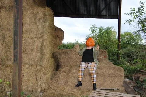 Miss Pumpkin head Stock Photos