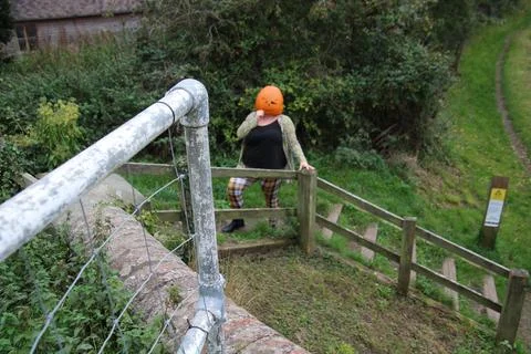 Miss Pumpkin head Stock Photos