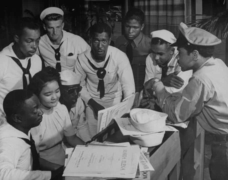 Miss Ruby Kitsu playing piano at U.S.O., Honolulu, Hawaii, USA Stock Photos