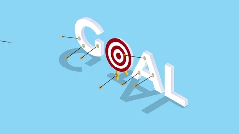 Miss target, goals vector success business strategy 3d animation in 4K UHD .. Stock Footage 233962069