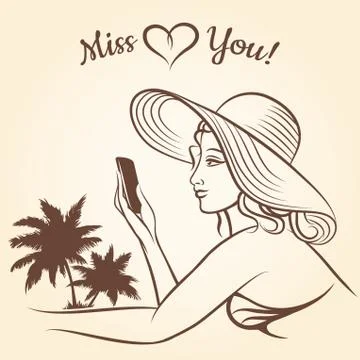Miss You Stock Illustration