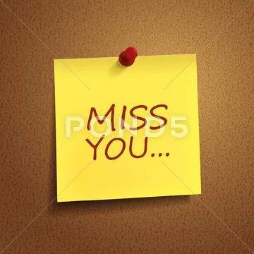 Miss you words on post-it ~ Clip Art ~ Download #45522959