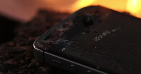 Missed Call on a Burnt Smartphone. Stock Footage 261541776
