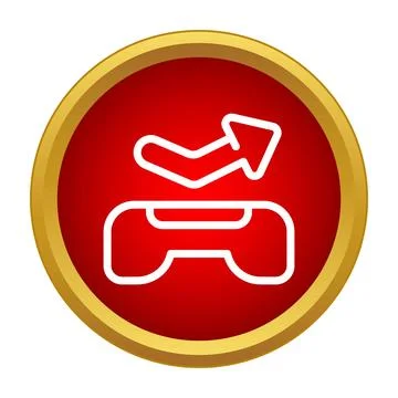Missed call notification icon on a red button Stock Illustration