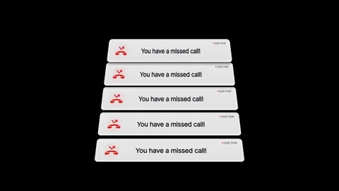 Missed call notification stack kinetic physics Stock Footage 347628662
