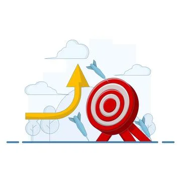 Missed target concept. failed to meet and achieve business targets. Stock Illustration