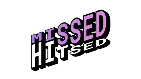 MISSED vs HITSED, 3D Text Animation in Isometric View with Opposite Word Motion Stock Footage 314263731