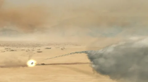 Missile attack on convoy HD Video stock 31324010