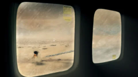 Missile attack on convoy helicopter view Video stock 31325337