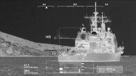 Missile attack simulation. Stock Footage 107091031