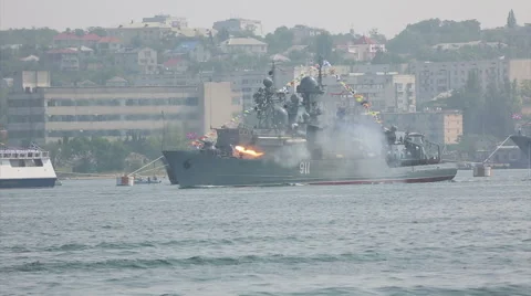 Missile attack submarine enemy warship Russia Stock Footage 67013635