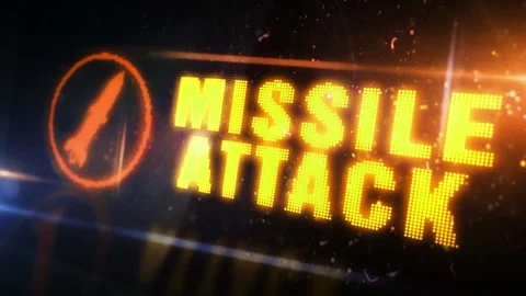 Missile Attack symbol light flashing on digital display Stock Footage 250607722