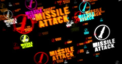 Missile Attack symbol tunnel effect fly between Stock Footage 251474033