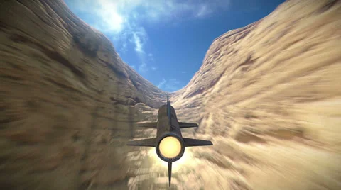 Missile between mountains Stock Footage 24847040