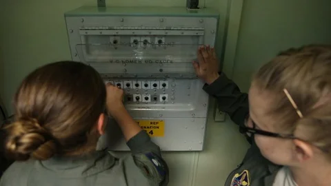 Missile combat crew operating control panel Stock Footage 111414551