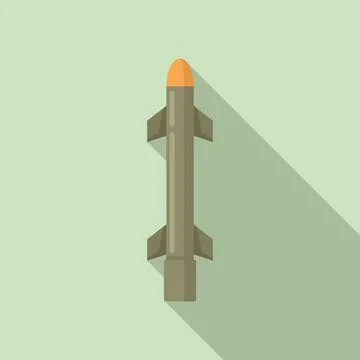 Missile explosion icon, flat style Stock Illustration